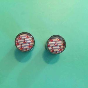 1/2 inch Anchor & Stripe Plugs NWOT